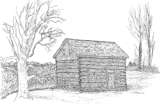 BandW Full Size Beaver House Drawing Wx426pxL